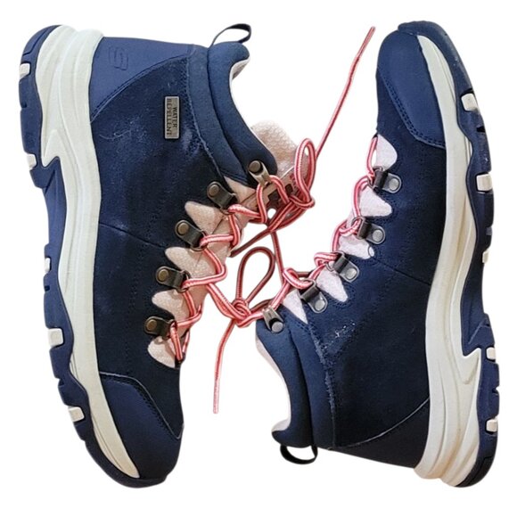 Skechers Blue Suede Trego El Capitan Hiking Boot Waterproof 158254 Size 9 - Picture 4 of 16